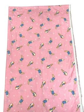 Vintage Peter Rabbit Pink Fabric 1 Yard 10”